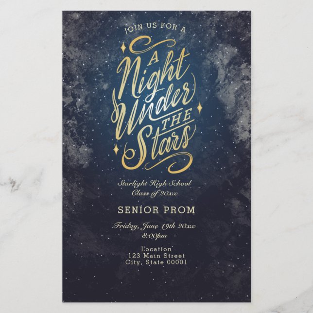 En natt under stjärnorna Evenemangsfolder Inbjudan (Framsida)