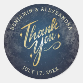 En natt under stjärnorna tack-klistermärken runt klistermärke