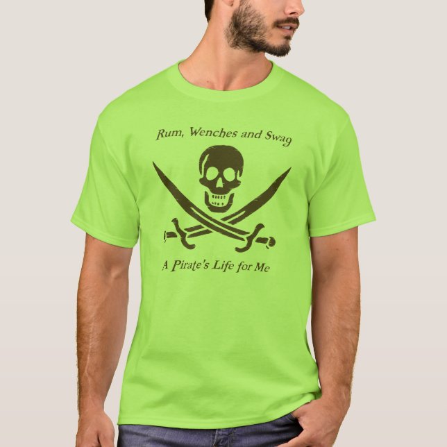 En naturlig t-skjorta för piratliv t-shirt (Framsida)