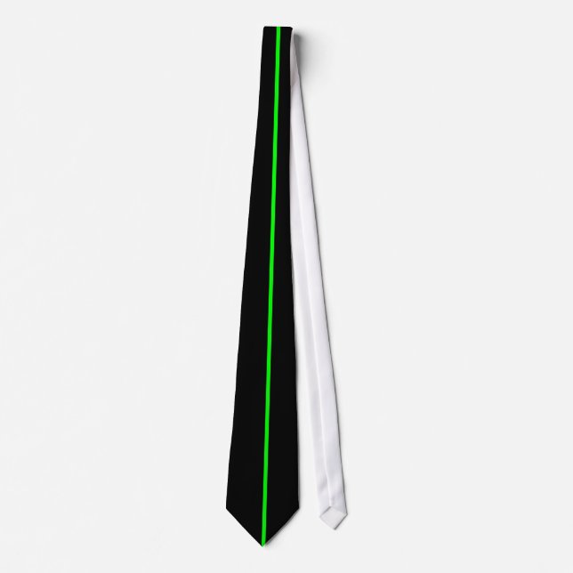 En Neon-Grönt Rand på Black Tie Slips (Framsida)