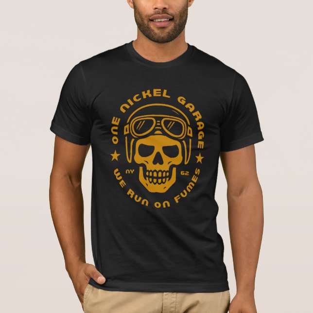 En Nickel Garage Retro 2 T-Shirt-Orange T Shirt (Framsida)
