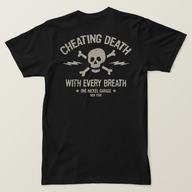 En nickelgarage/Cheating Death T-Shirt off Wht (Design baksida)