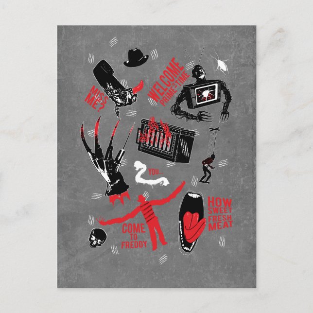 En Nightmare på Elm Street | Freddy Krueger Talk Helg Vykort (Framsida)