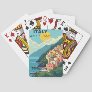En Nostalgisk Klassisk Resaaffisch – Amalfi-kusten Casinokort