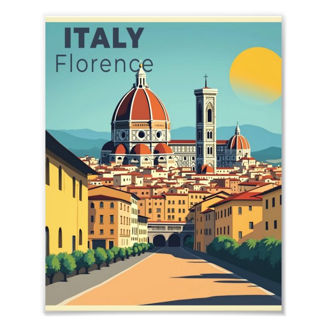 En Nostalgisk Klassisk Resaaffisch – Italien Flore Fototryck (Framsidan)