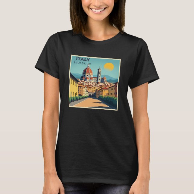 En Nostalgisk Klassisk Resaaffisch – Italien Flore T Shirt (Framsida)