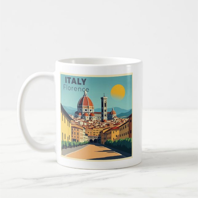 En nostalgisk klassisk reseposter – Italien Floren Kaffemugg (Vänster)