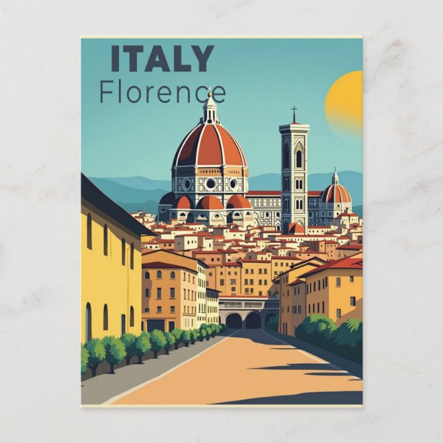 En Nostalgisk Klassisk Reseposters – Italien Flore Vykort (Framsida)