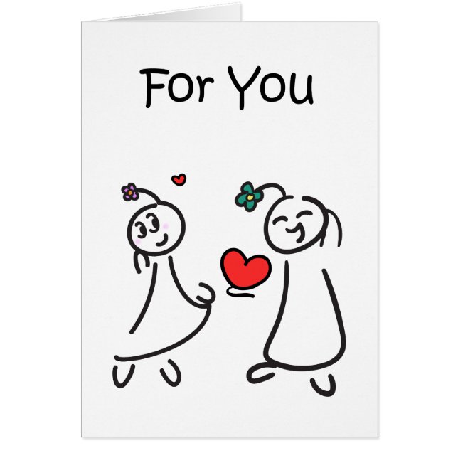 En notera av kärlek hälsningskort (Framsidan)