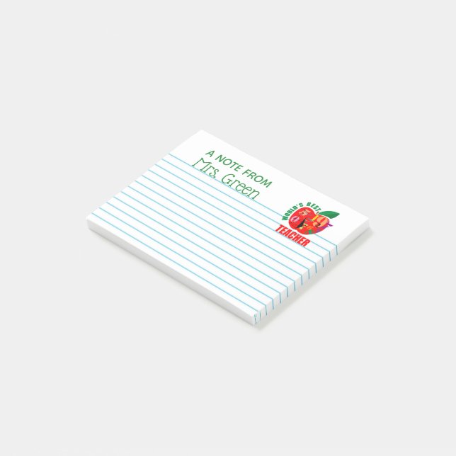 En notera från den bäst lärarepersonligen Apple Post-it Block (Vinklad)