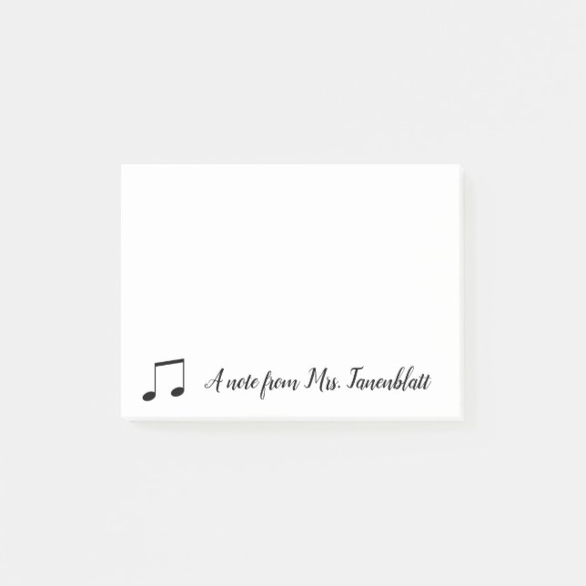 En notera från en musiker post-it block (Framsida)