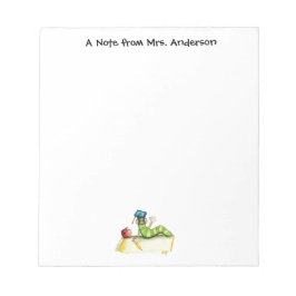 En notera från lärarememoen vadderar anteckningsblock