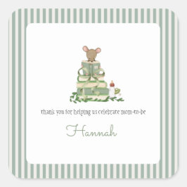 En ny babyshower fyrkantigt klistermärke