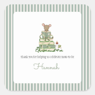 En ny babyshower fyrkantigt klistermärke