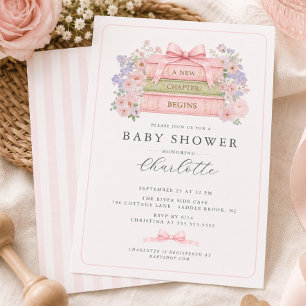 En ny berättelse börjar Baby Shower-inbjudan Inbjudningar