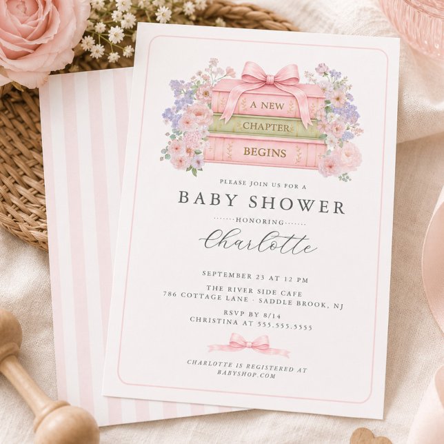 En ny berättelse börjar Baby Shower-inbjudan Inbjudningar (Skapare uppladdad)
