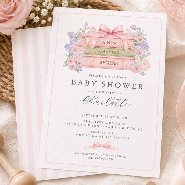 En ny berättelse börjar Baby Shower-inbjudan Inbjudningar (Skapare uppladdad)
