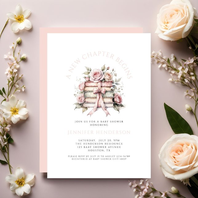 En ny berättelse börjar Baby Shower Inbjudningar (A New Chapter Begins Baby Shower Invitation)
