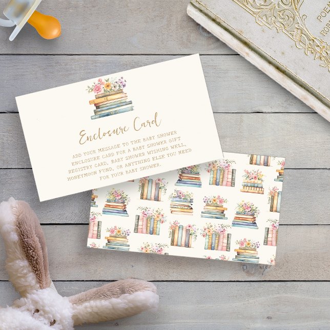 En ny bok barnvårda Shower Tilläggskort (A New Chapter Books Baby Shower Enclosure Card by Painted Paperie
)