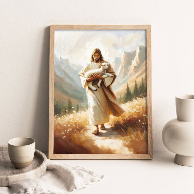 En ny början, Lämna 99 konsten, Jesus och lamm, Poster (Skapare uppladdad)