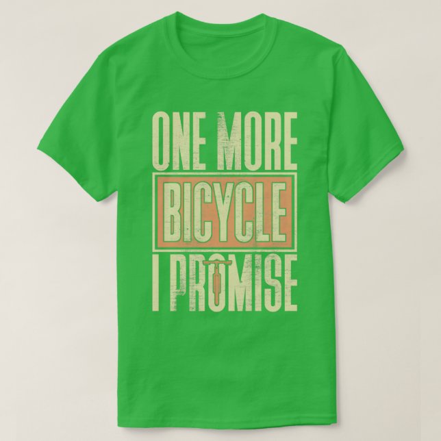 En ny cykel i löftepått som säger cykel t shirt (Design framsida)