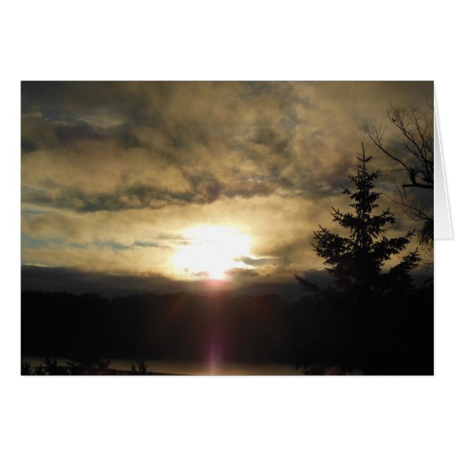 En ny dagars soluppgång hälsningskort (Framsidan Horizontal)