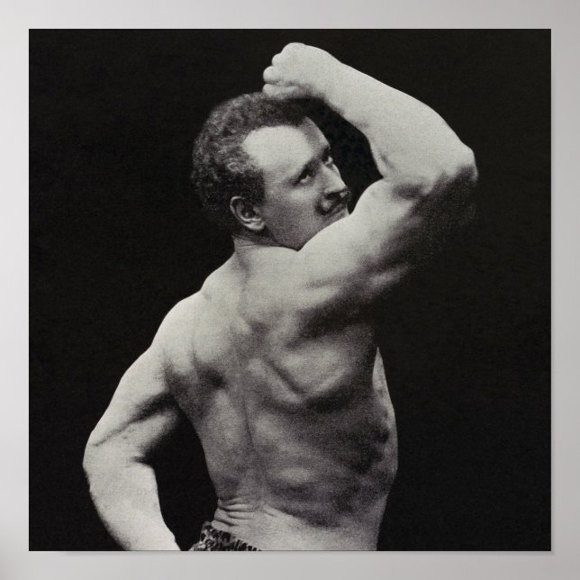 En ny dos av StrongMen Eugen Sandow Bodybuilding Poster (Framsidan)