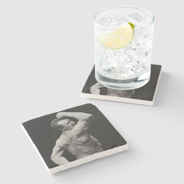 En ny dos av StrongMen Eugen Sandow Bodybuilding Stenunderlägg (Sidan)