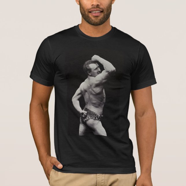En ny dos av StrongMen Eugen Sandow Bodybuilding T Shirt (Framsida)