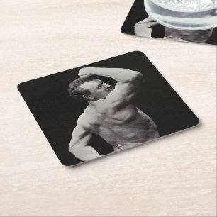 En ny dos av StrongMen Eugen Sandow Bodybuilding Underlägg Papper Kvadrat