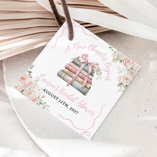En Ny Kapitel Börjar Bröllopsdusch  Gåvor Etiketter (Skapare uppladdad)