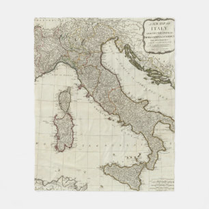 En ny karta av italien med öarna av Sicily Fleecefilt