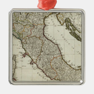 En ny karta av italien med öarna av Sicily Julgransprydnad Metall