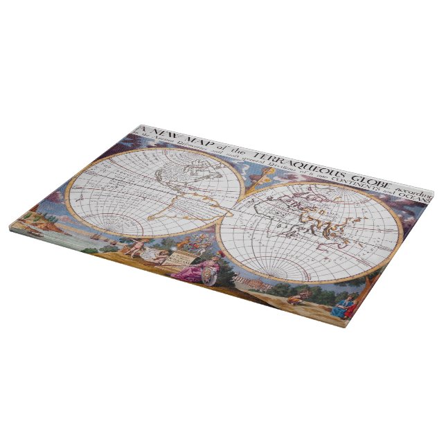 En ny Karta i det Terraquous Globe Caking Board (Hörn)