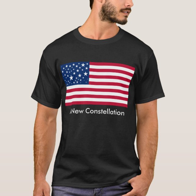 En ny konstellation för amerikanska flaggan t-shirt (Framsida)