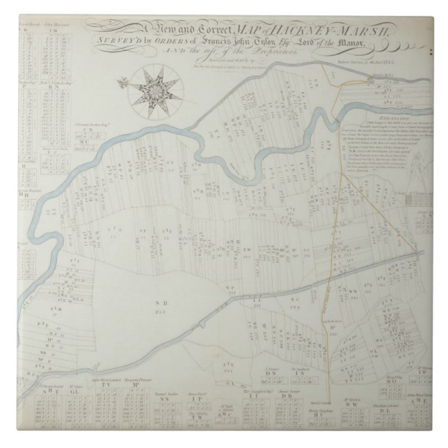 En ny och korrekt karta av vagnshästmarshen, 1745 kakelplatta (Framsidan)