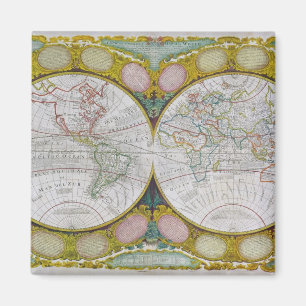 En ny och korrekt karta av världen, 1770-97 magnet