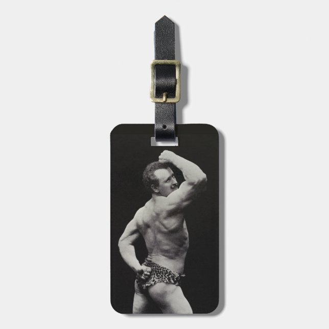 En ny pose av starka män Eugen Sandow Bodybuilding Bagagebricka (Vertikal Framsida)