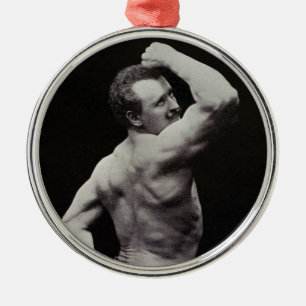 En ny pose av starka män Eugen Sandow Bodybuilding Julgransprydnad Metall