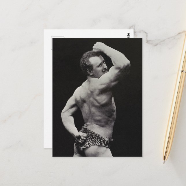 En ny pose av starka män Eugen Sandow Bodybuilding Vykort (Fram/Back In Situ)