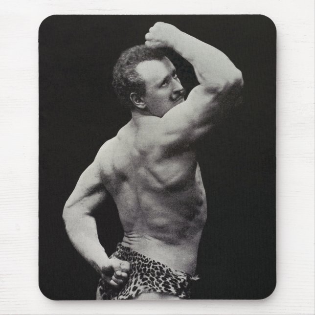 En Ny Pose av Starke Mannen Eugen Sandow Bodybuild Musmatta (Framsidan)