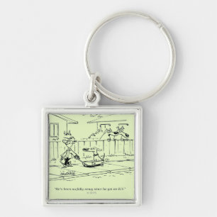 En ny ritt fyrkantig silverfärgad nyckelring