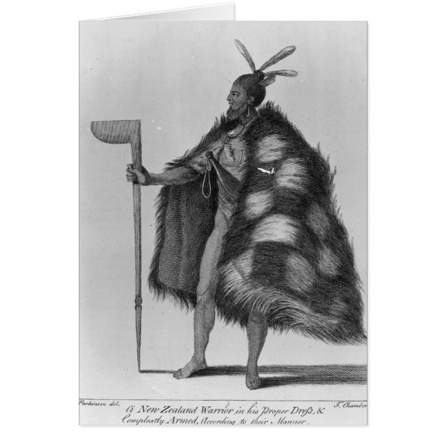 En nyazeeländsk krigare hälsningskort (Framsidan)