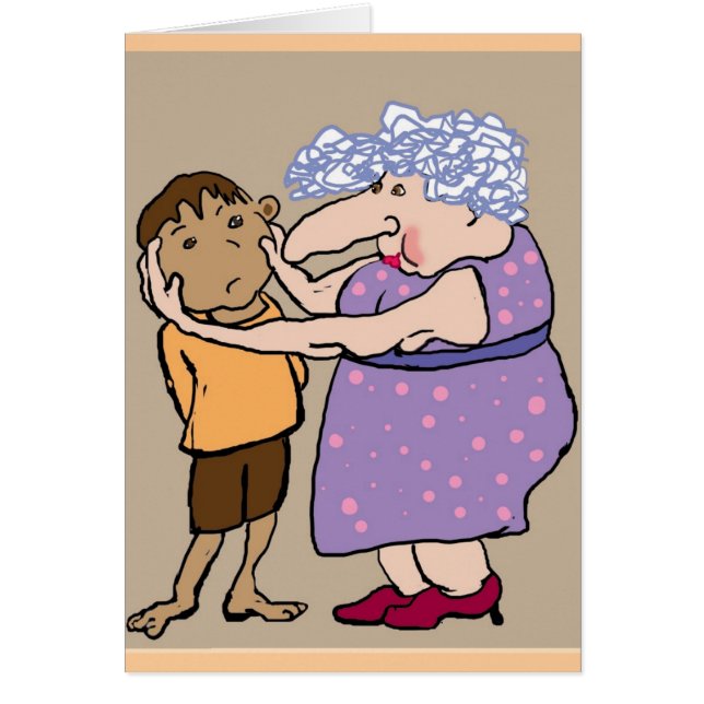 En nyck på kinden från Aunty Dot Hälsningskort (Framsidan)