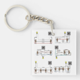 En nyckelkedja för elektriker med 3-vägs diagram