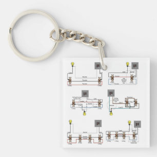 En nyckelkedja för elektriker med 3-vägs diagram
