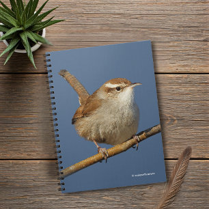 En Nyfiken Bewicks Wren i Träd Anteckningsbok
