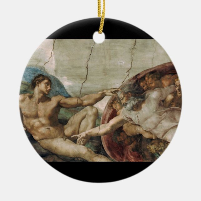 En nyfiken god. julgransprydnad keramik (Framsidan)