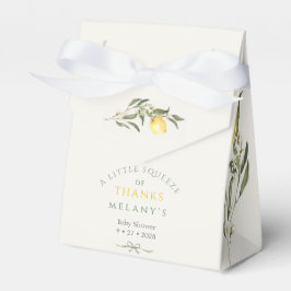 En nypa tack citron citrus baby shower presentaskar