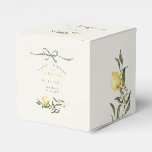 En nypa tack lemoncitrus baby shower presentaskar (Framsidan Sidan)
